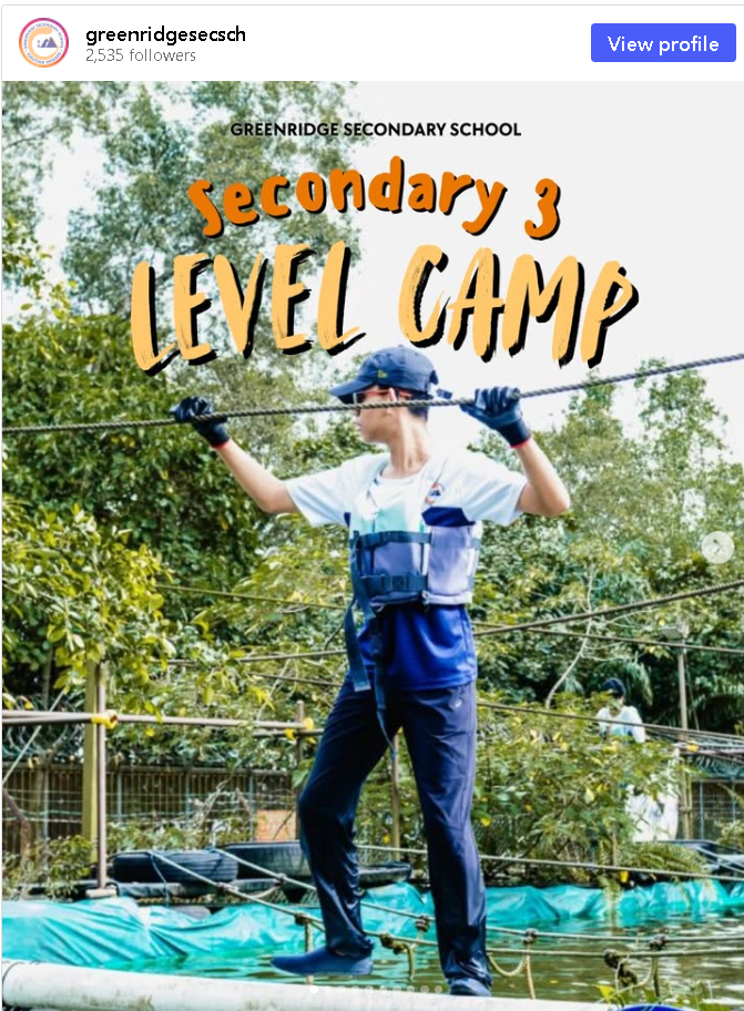 Instagram: Secondary 3 Level Camp